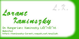 lorant kaminszky business card